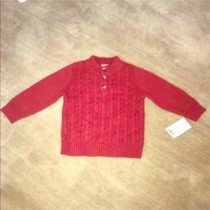Baby Cat & Jack Red Baby Boy Sweater 12M NWT